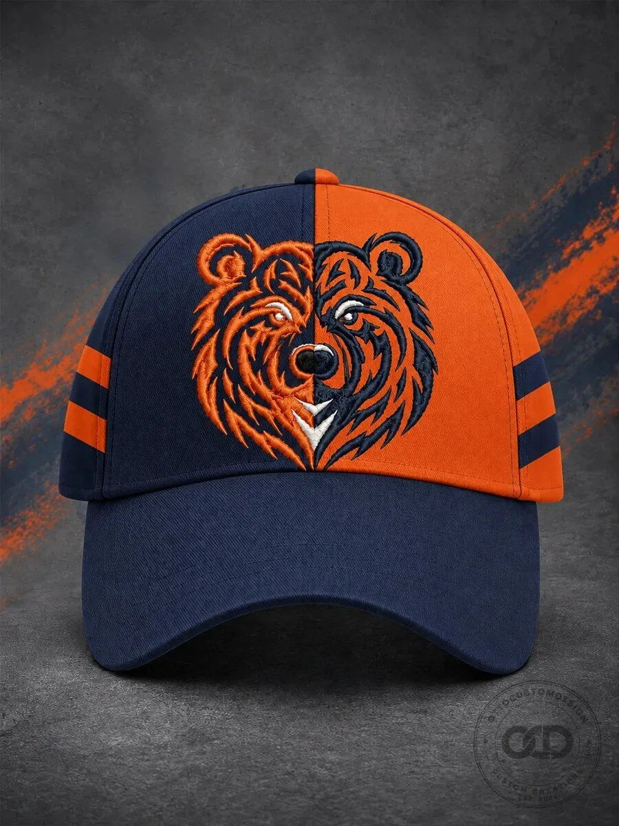 Chicago Bears Gameday Embroidered Bear Logo Split Color Baseball Cap Hat