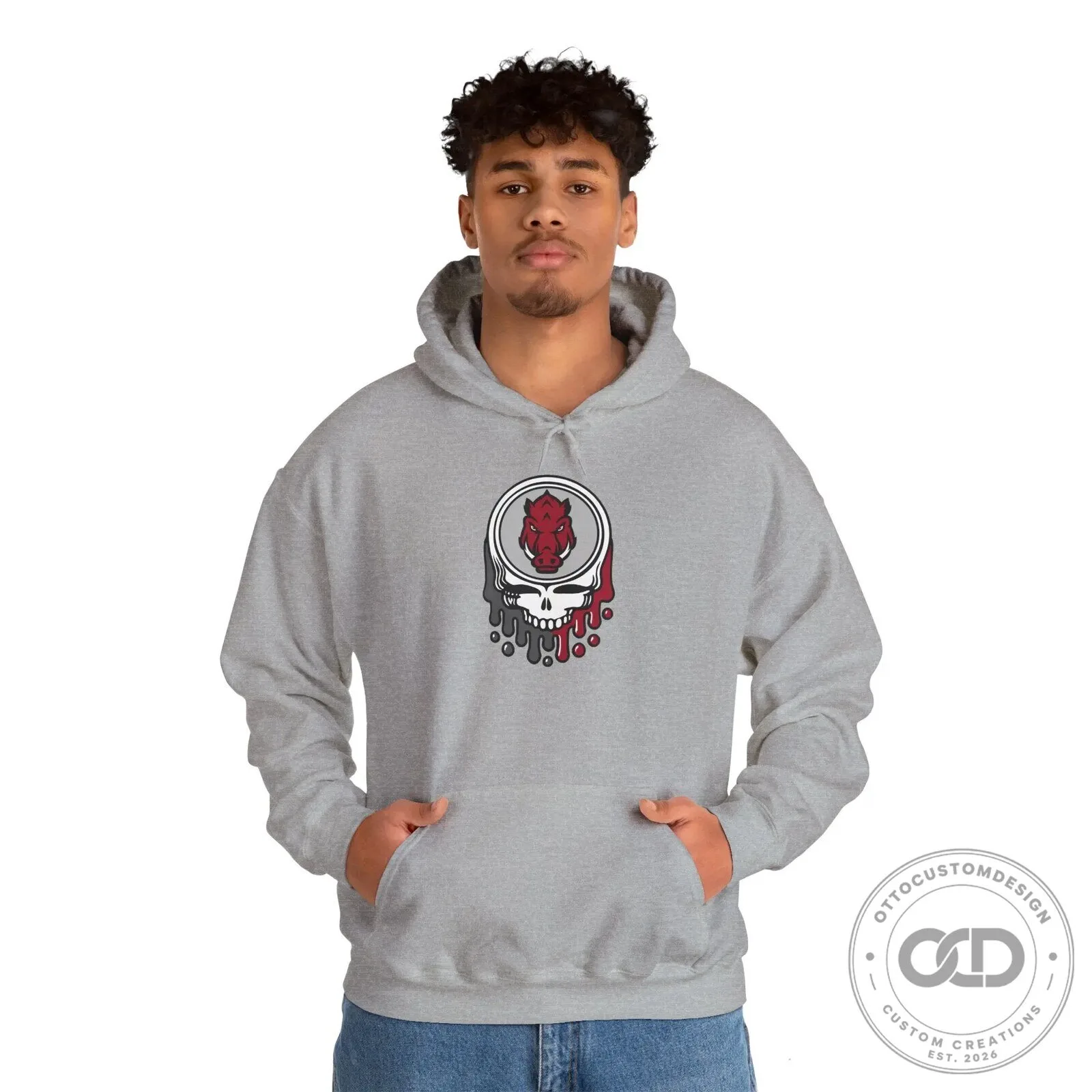 University of Arkansas Razorbacks Grateful Dead Steal Your Face Hoodie