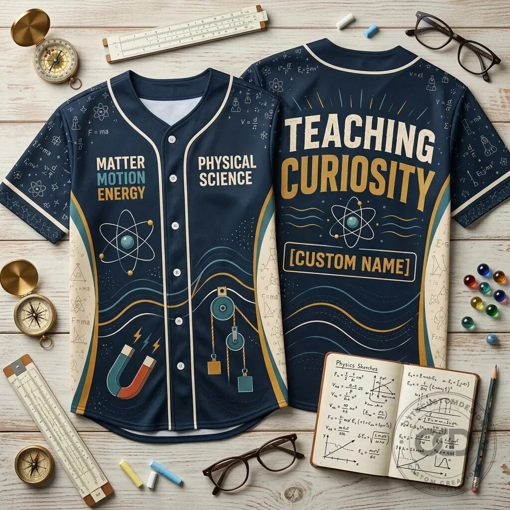 Physical Science Teacher Teaching Curiosity Baseball Jersey