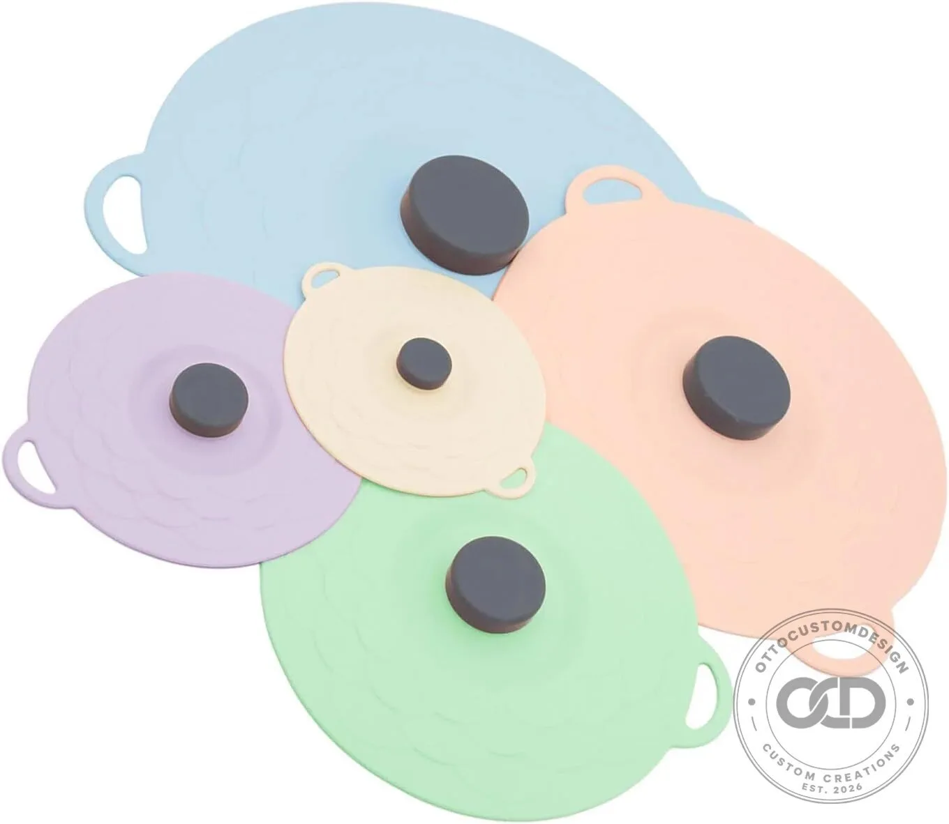 Reusable Silicone Food Storage Covers Round Stretch Lids Set of Five 10 Reusable Silicone Food Storage Covers Round Stretch Lids Set of Five