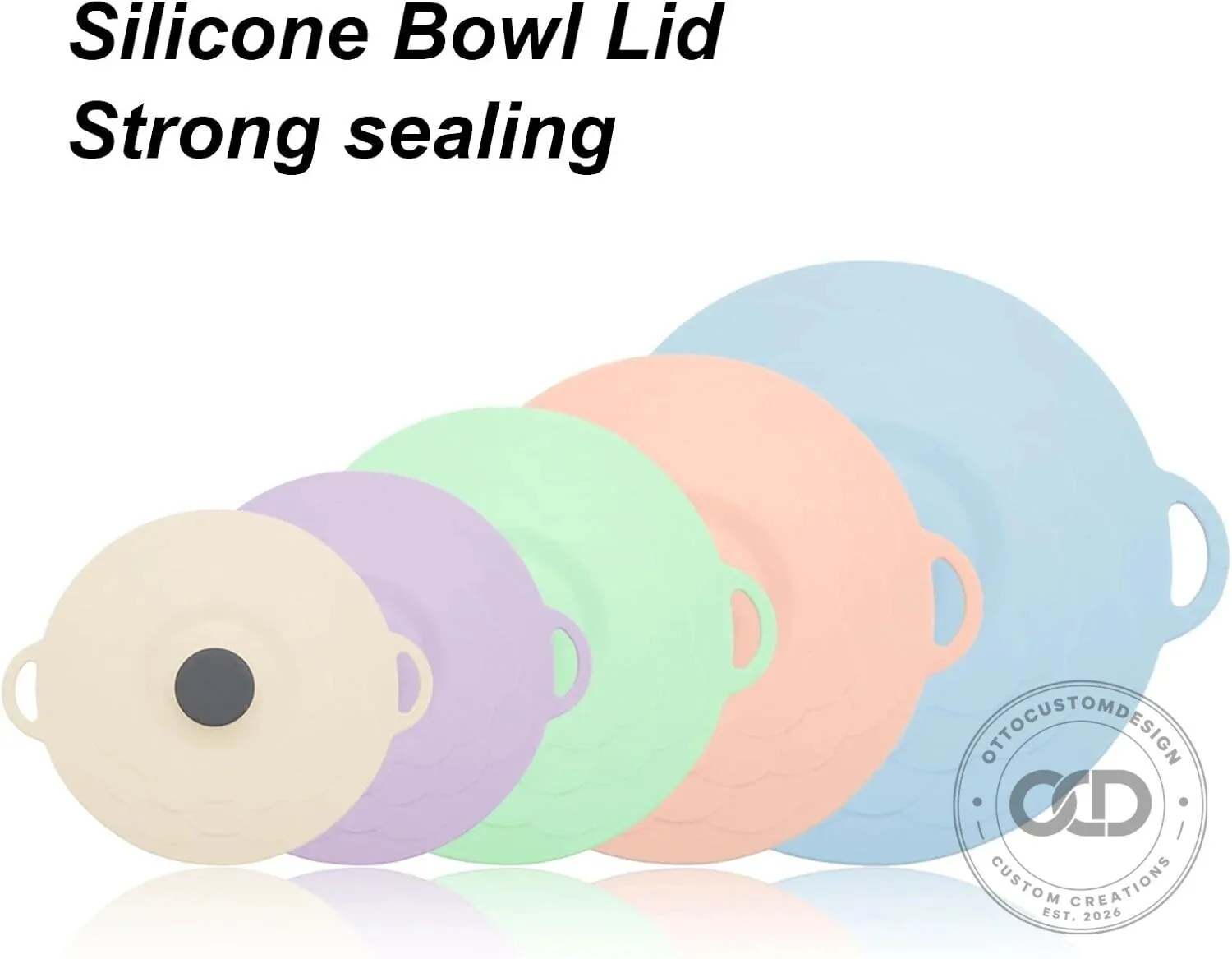 Reusable Silicone Food Storage Covers Round Stretch Lids Set of Five 12 Reusable Silicone Food Storage Covers Round Stretch Lids Set of Five