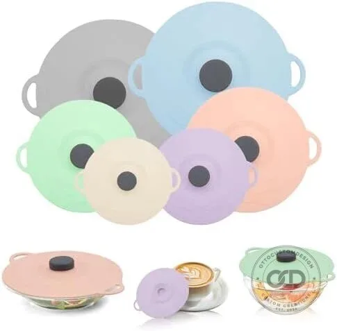Reusable Silicone Food Storage Covers Round Stretch Lids Set of Five 15 Reusable Silicone Food Storage Covers Round Stretch Lids Set of Five