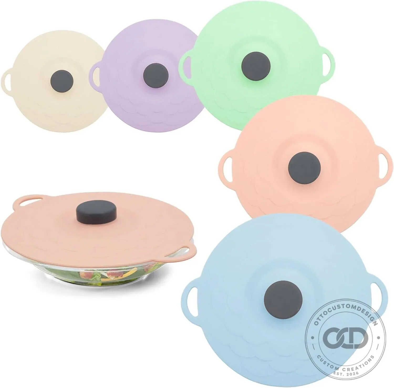 Reusable Silicone Food Storage Covers Round Stretch Lids Set of Five 17 Reusable Silicone Food Storage Covers Round Stretch Lids Set of Five