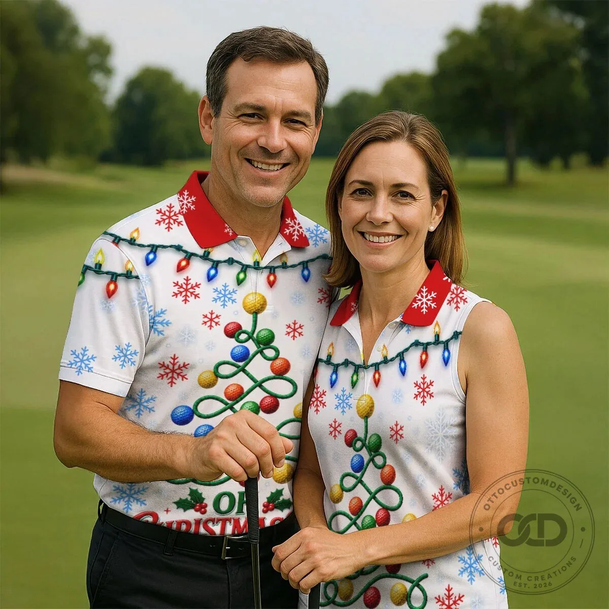 Christmas Golf Ball Tree Pattern Holiday Season Men's Polo Shirt 18 Christmas Golf Ball Tree Pattern Holiday Season Men
