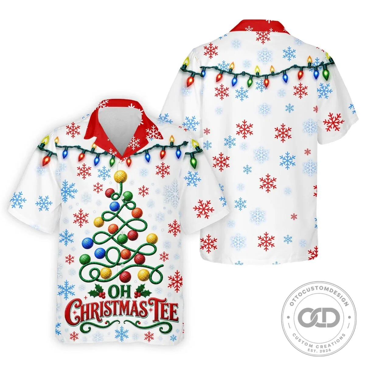 Christmas Golf Ball Tree Pattern Holiday Season Men's Polo Shirt 20 Christmas Golf Ball Tree Pattern Holiday Season Men