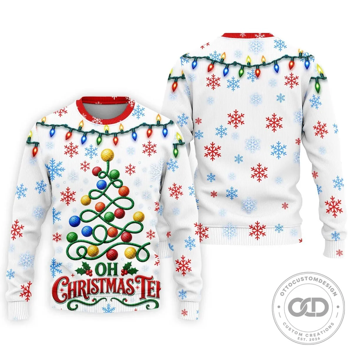 Christmas Golf Ball Tree Pattern Holiday Season Men's Polo Shirt 25 Christmas Golf Ball Tree Pattern Holiday Season Men