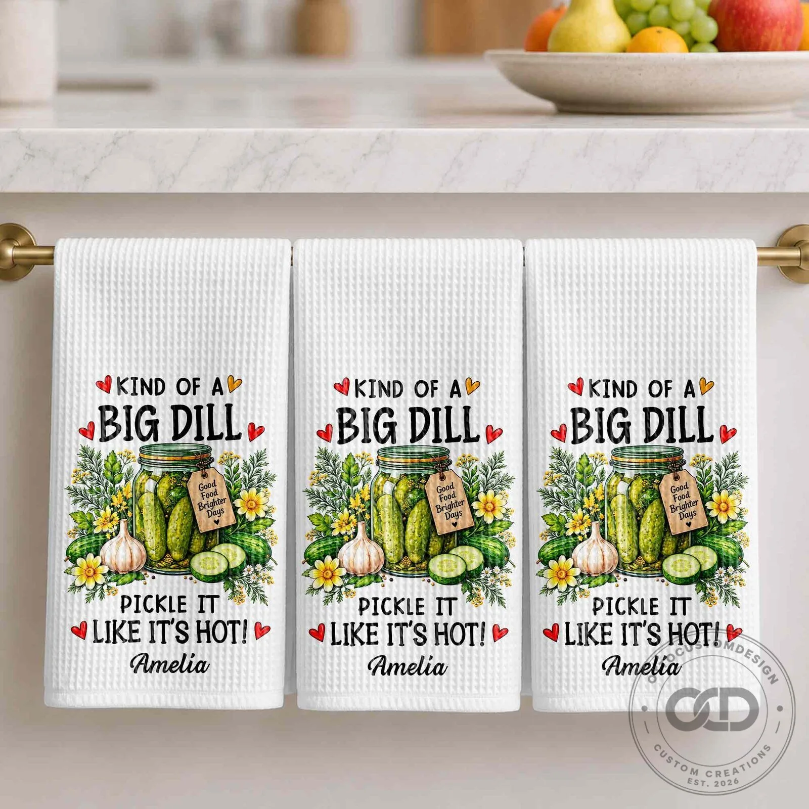 Kind Of A Big Dill Pickle It Like It's Hot Personalized Kitchen Towel 14 Kind Of A Big Dill Pickle It Like It