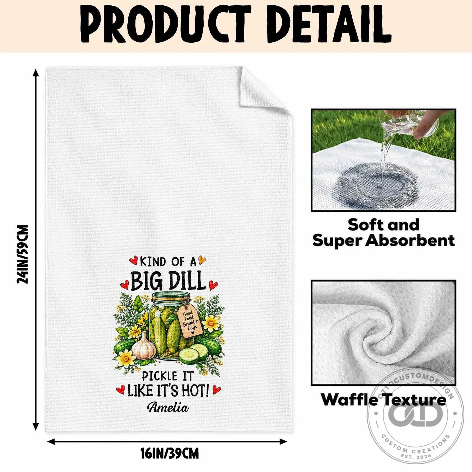 Kind Of A Big Dill Pickle It Like It's Hot Personalized Kitchen Towel 19 Kind Of A Big Dill Pickle It Like It