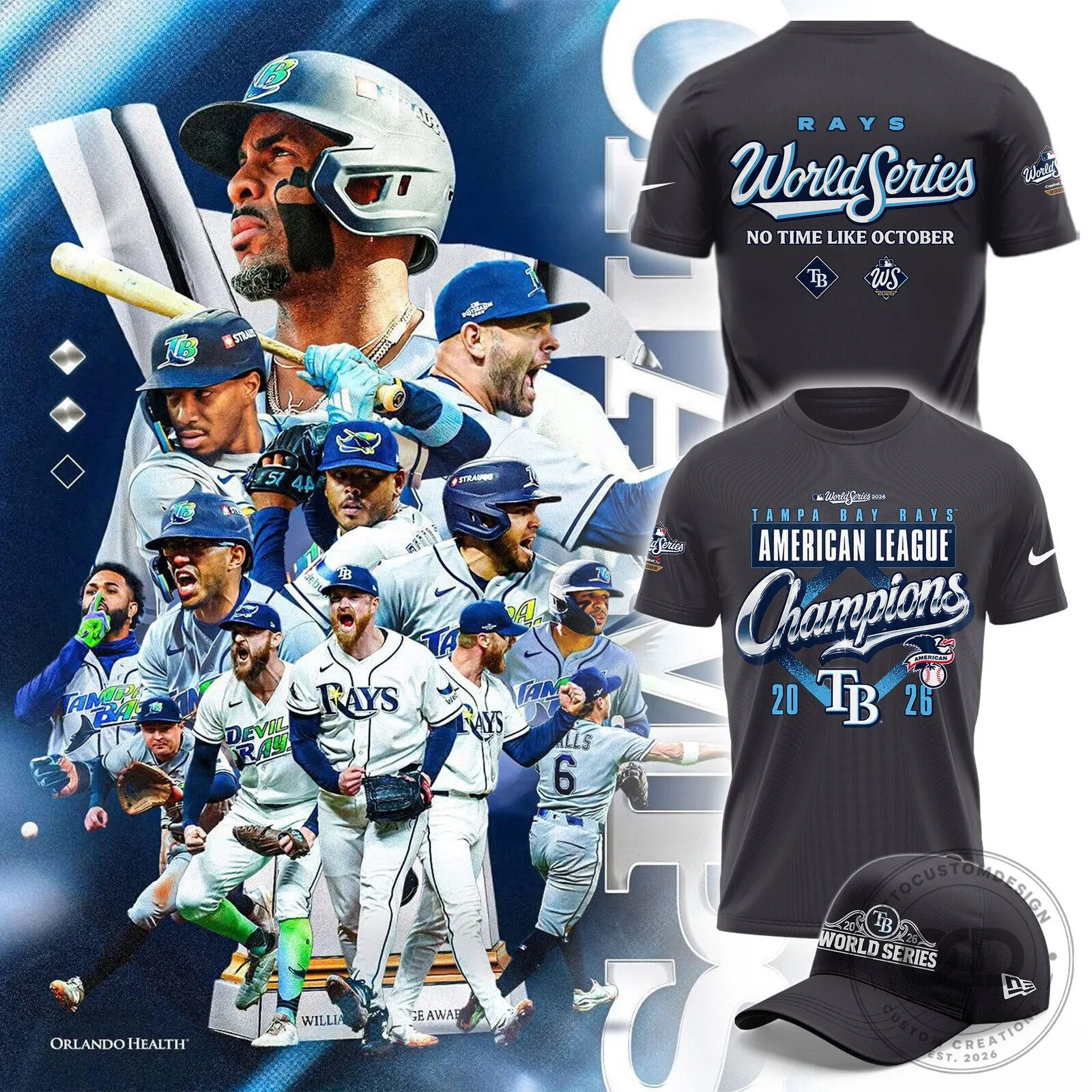 Tampa Bay Rays 2026 American League Champions Locker Room T-Shirt