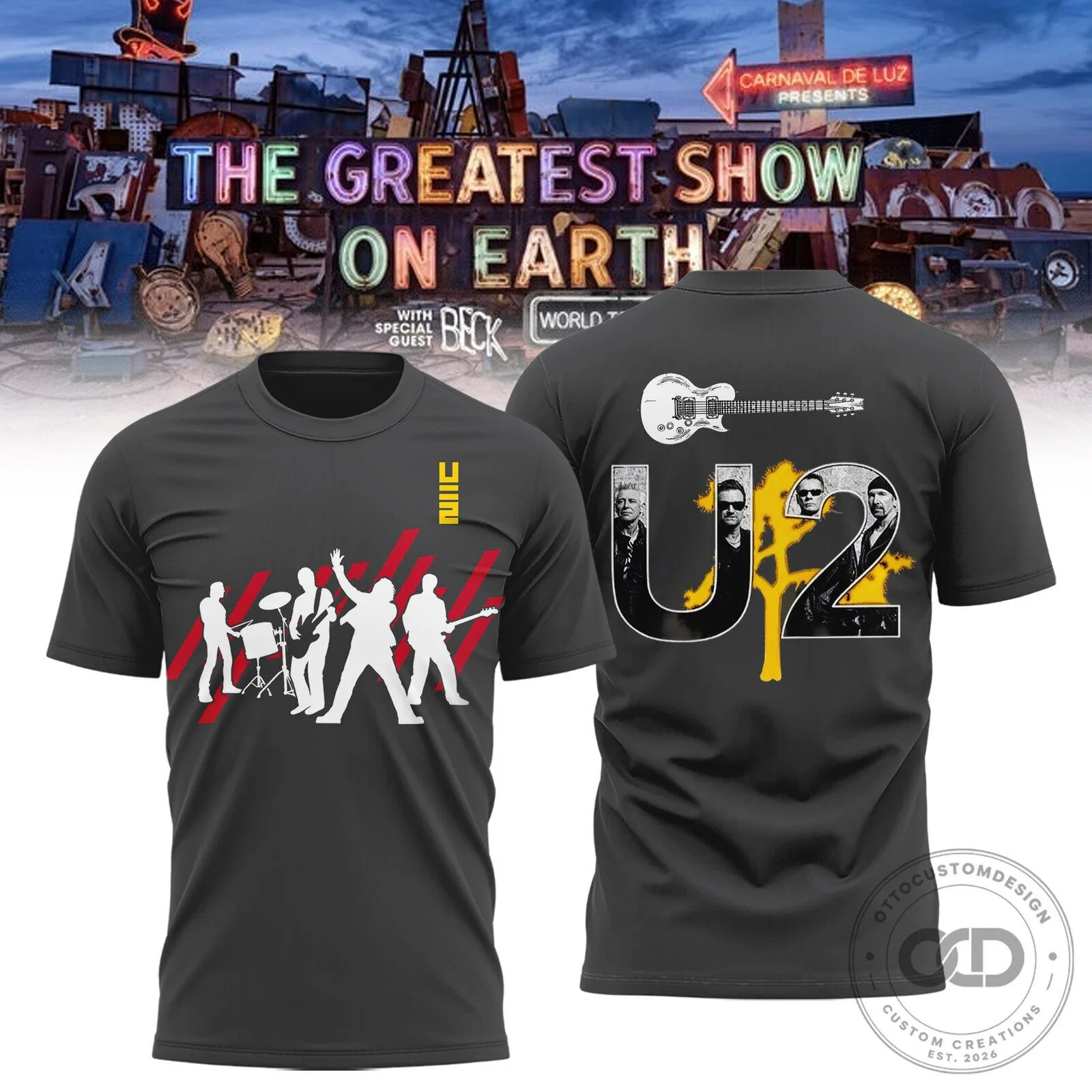 U2 The Greatest Show On Earth World Tour 2027 Band Concert T-Shirt