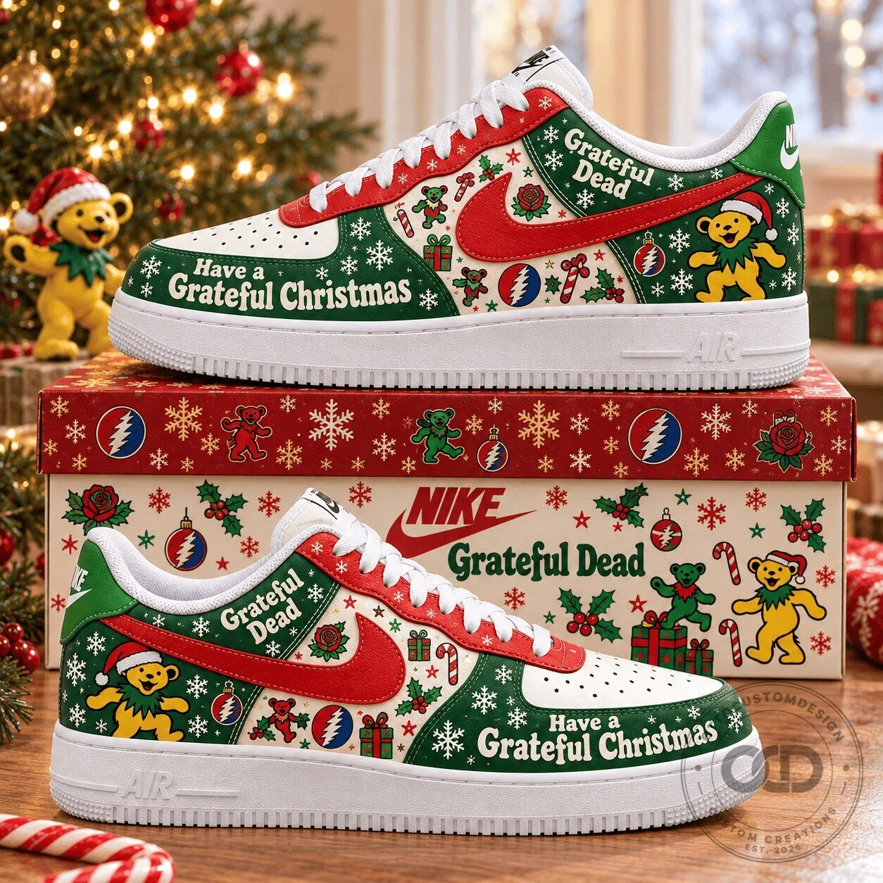 Grateful Dead Have a Grateful Christmas Holiday Low-Top Sneakers