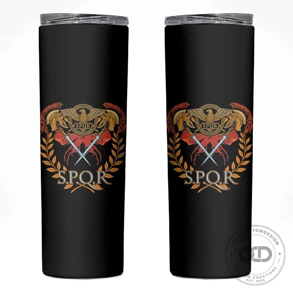 SPQR Ancient Rome Roman Empire History Insignia Stainless Steel Skinny Tumbler