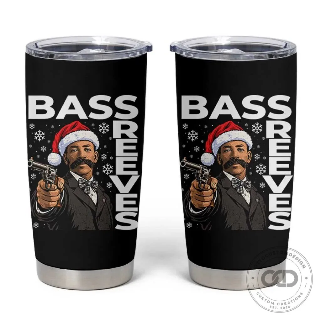 Bass Reeves Christmas Deputy US Marshal Santa Hat Holiday Tumbler Cup