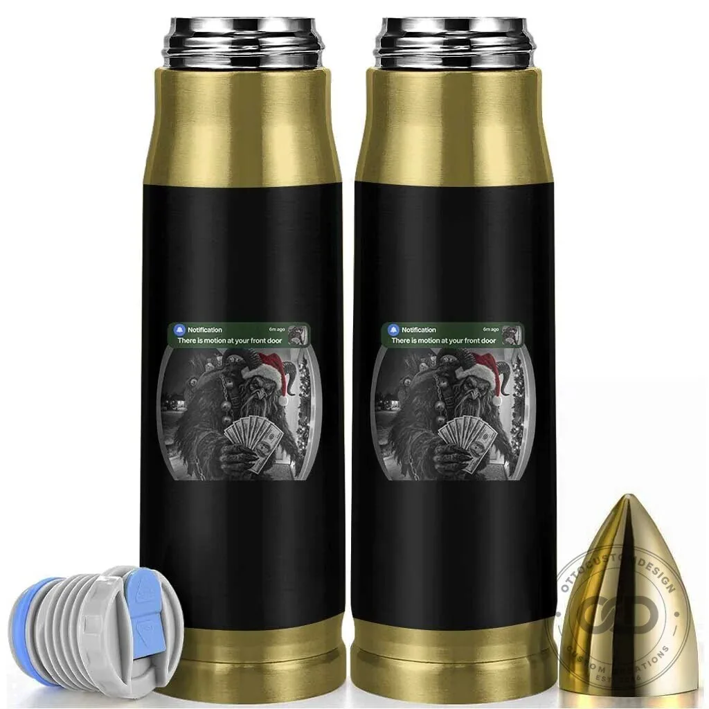 Krampus Motion At Your Front Door Funny Christmas Bullet Tumbler
