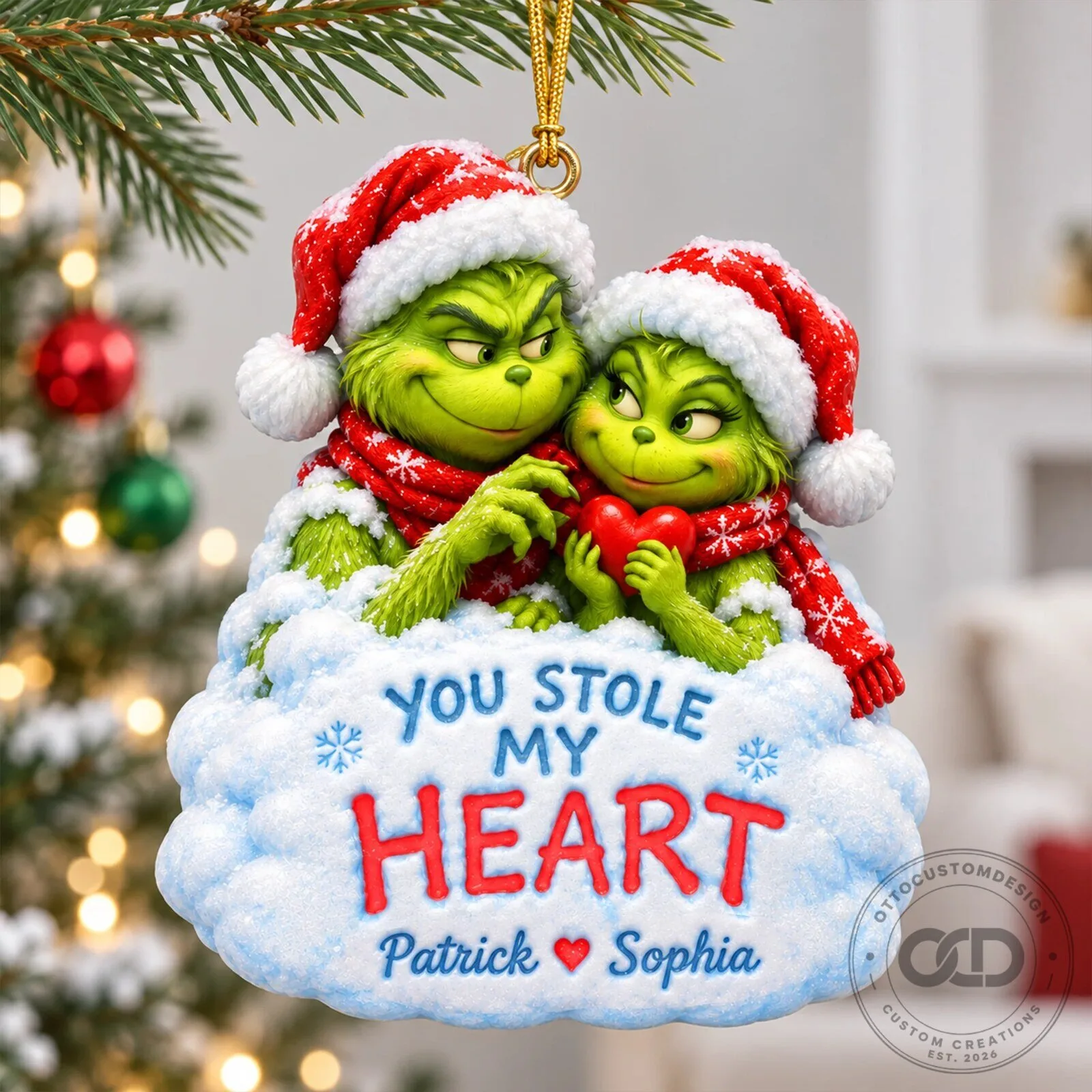 The Grinch You Stole My Heart Personalized Christmas Holiday Ornament 8 The Grinch You Stole My Heart Personalized Christmas Holiday Ornament