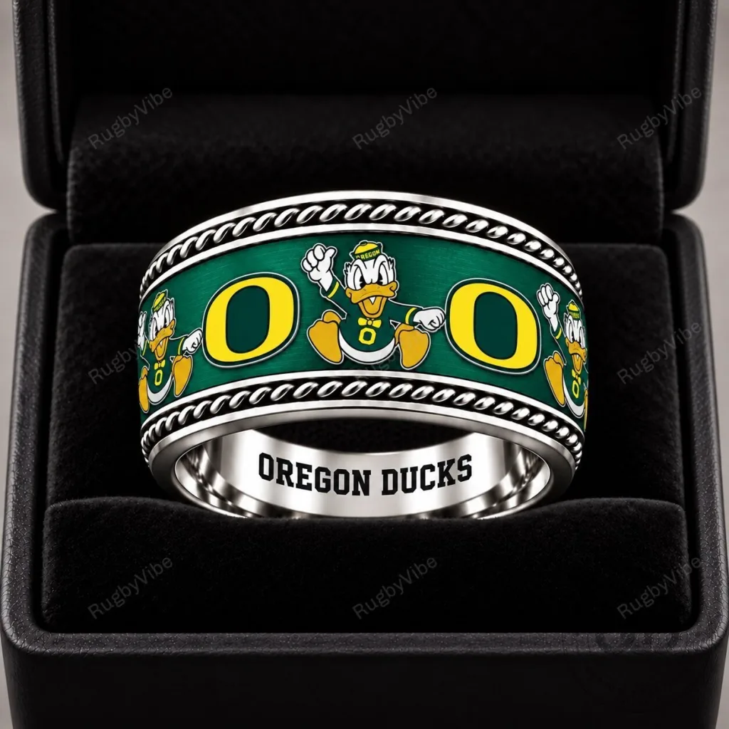 Oregon Ducks Mascot NCAA College Football Team Logo Ring Oregon Ducks Mascot NCAA College Football Team Logo Ring