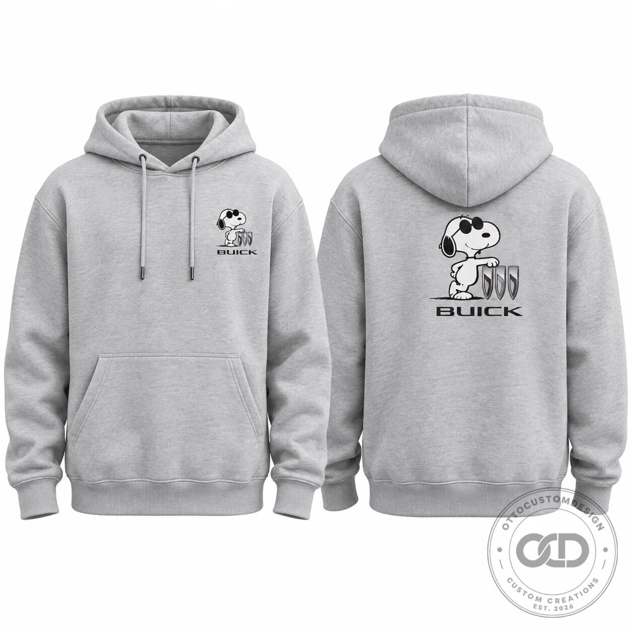Snoopy Buick Logo Gray Pullover Hoodie for Men and Women 6 Snoopy Buick Logo Gray Pullover Hoodie for Men and Women