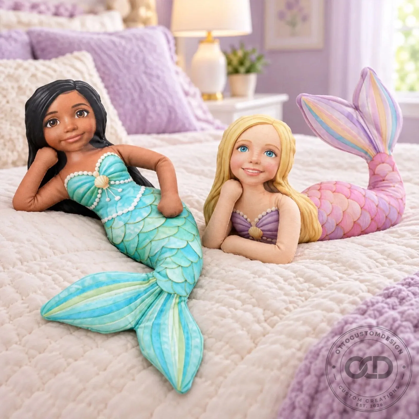 Personalized Mermaid Poseable Plush Doll with Custom Face and Hair 18 Personalized Mermaid Poseable Plush Doll with Custom Face and Hair