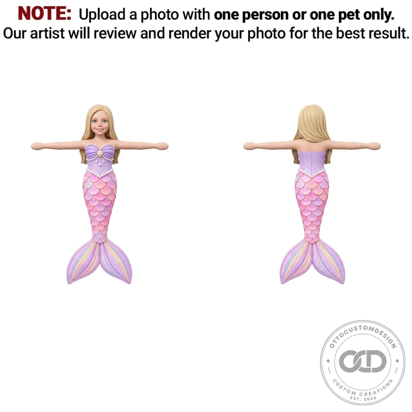 Personalized Mermaid Poseable Plush Doll with Custom Face and Hair 23 Personalized Mermaid Poseable Plush Doll with Custom Face and Hair