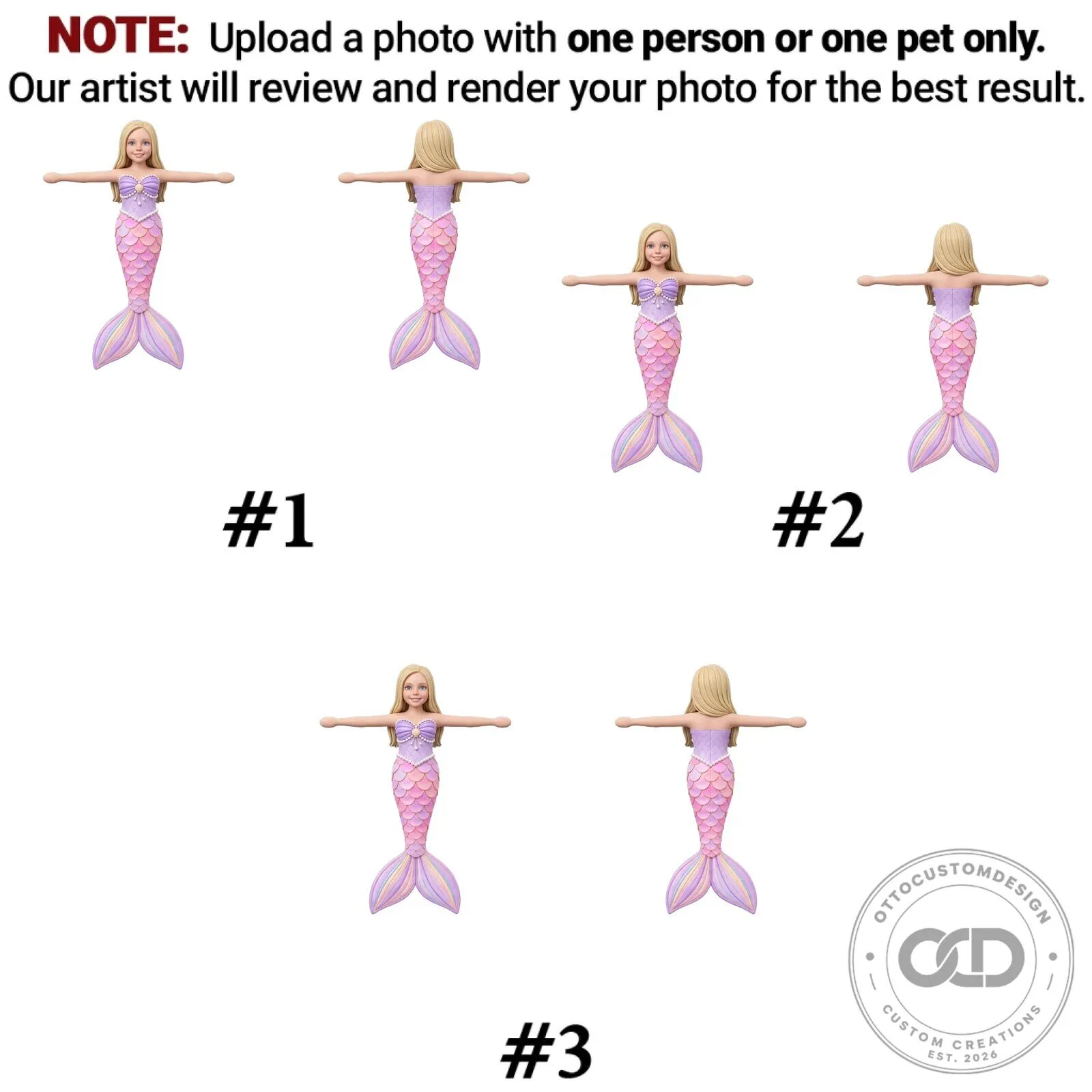 Personalized Mermaid Poseable Plush Doll with Custom Face and Hair 25 Personalized Mermaid Poseable Plush Doll with Custom Face and Hair