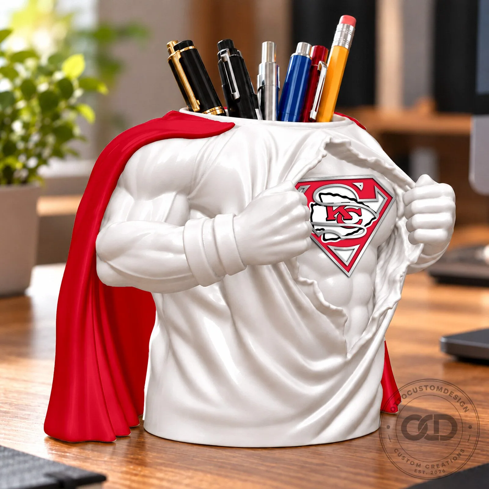Kansas City Chiefs Superman Logo Desktop Pen and Pencil Holder Office Organizer 7 Kansas City Chiefs Superman Logo Desktop Pen and Pencil Holder Office Organizer