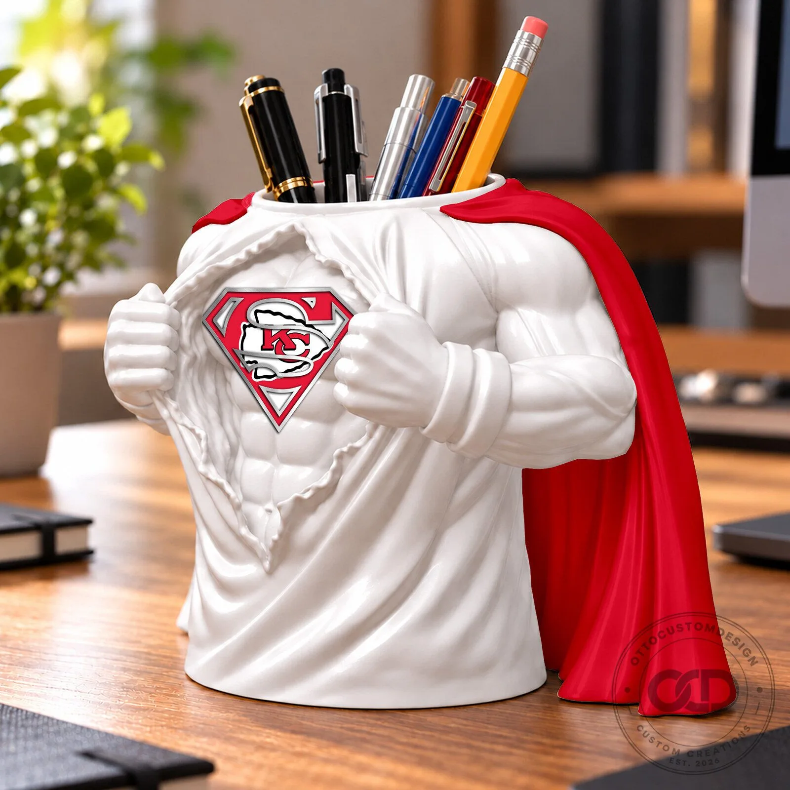 Kansas City Chiefs Superman Logo Desktop Pen and Pencil Holder Office Organizer 8 Kansas City Chiefs Superman Logo Desktop Pen and Pencil Holder Office Organizer
