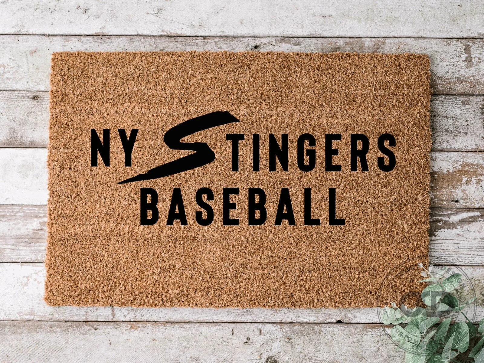 NY Stingers Baseball Team Logo Welcome Mat Doormat