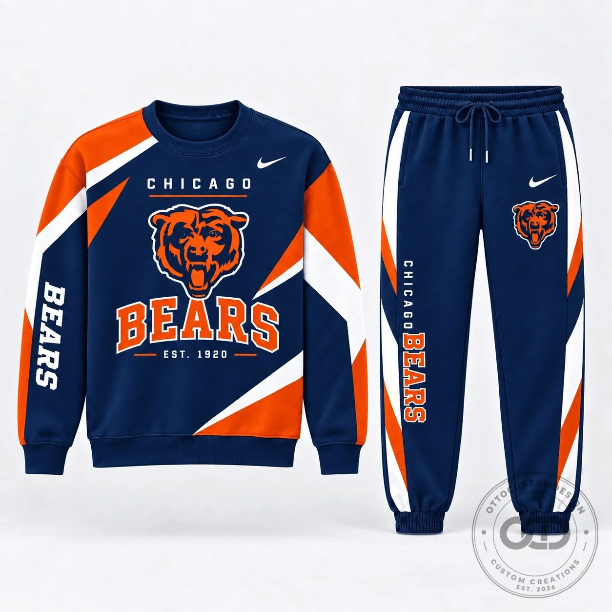 Chicago Bears National Football League Team Logo Sweatshirt and Jogger Pants Set