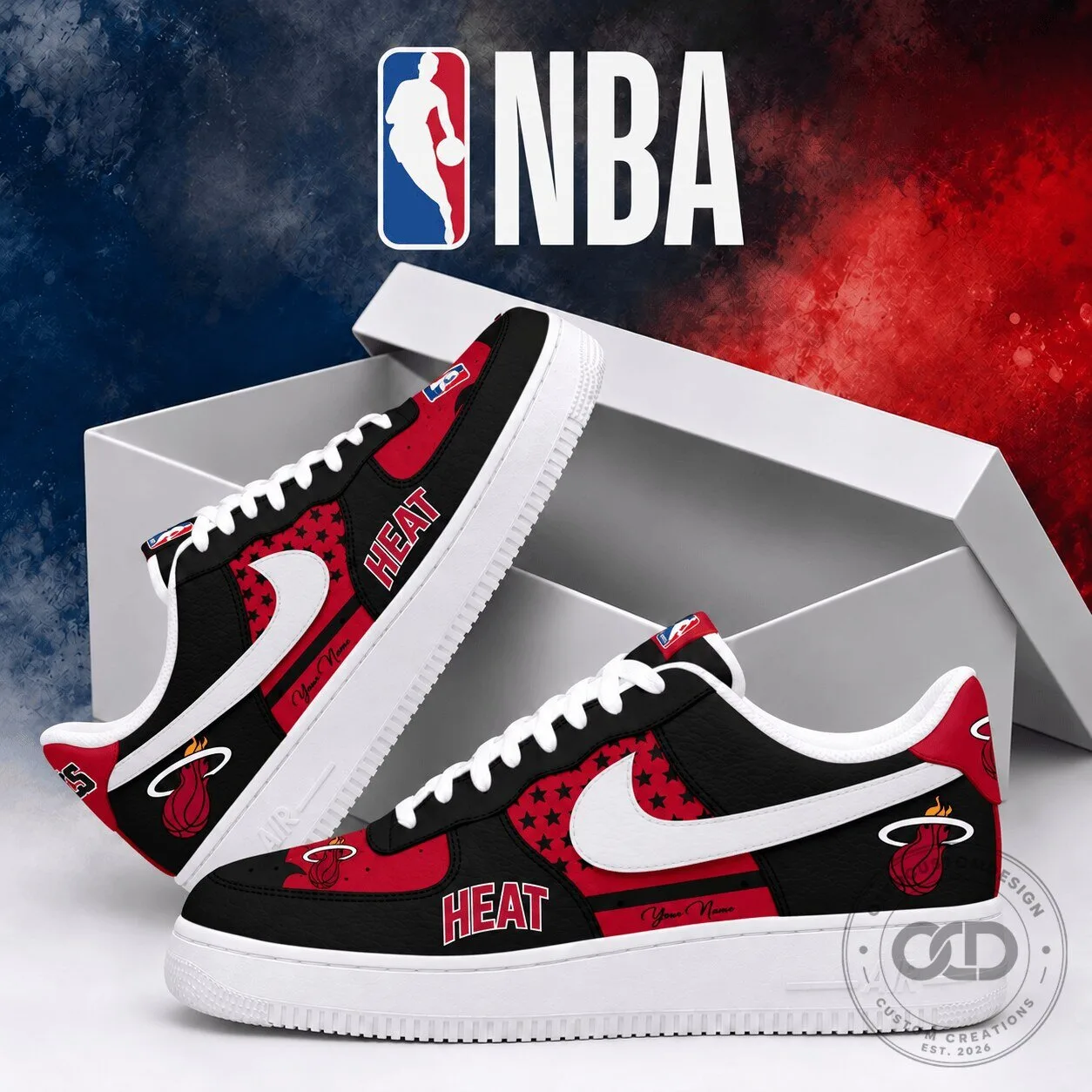 Miami Heat Basketball Team Fan Personalized Air Force One Low Top Shoes