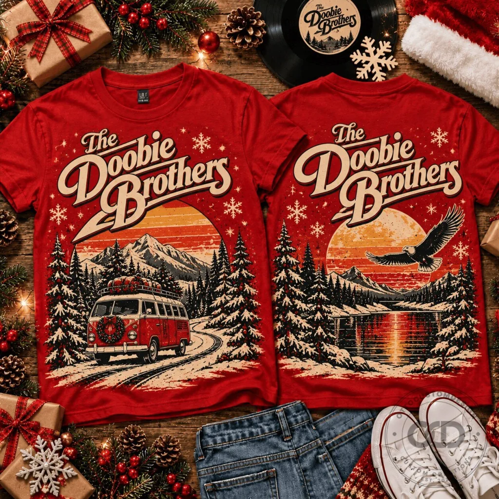 The Doobie Brothers Christmas Holiday Vintage Van Graphic T-Shirt The Doobie Brothers Christmas Holiday Vintage Van Graphic T-Shirt