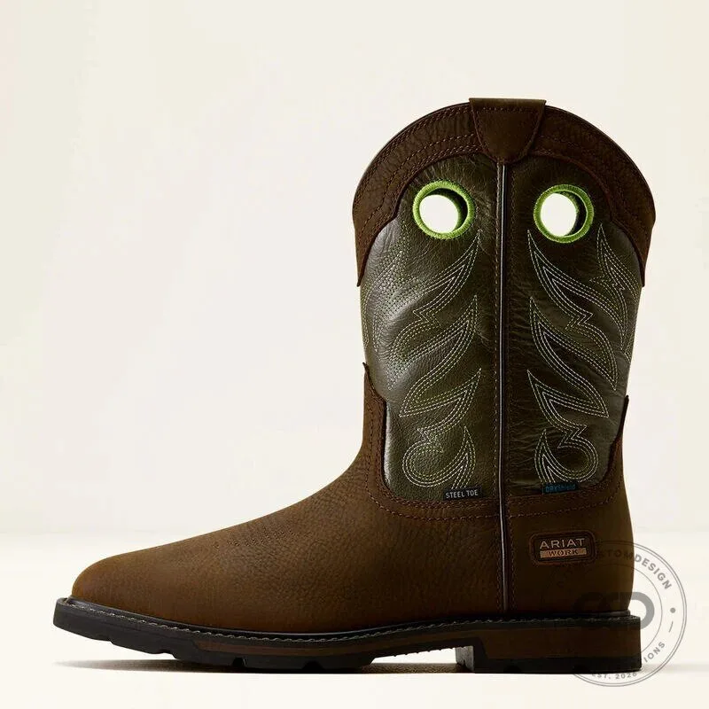 Ariat Men's Groundwork Waterproof Wide Square Toe Steel Toe Work Boots 13 Ariat Men