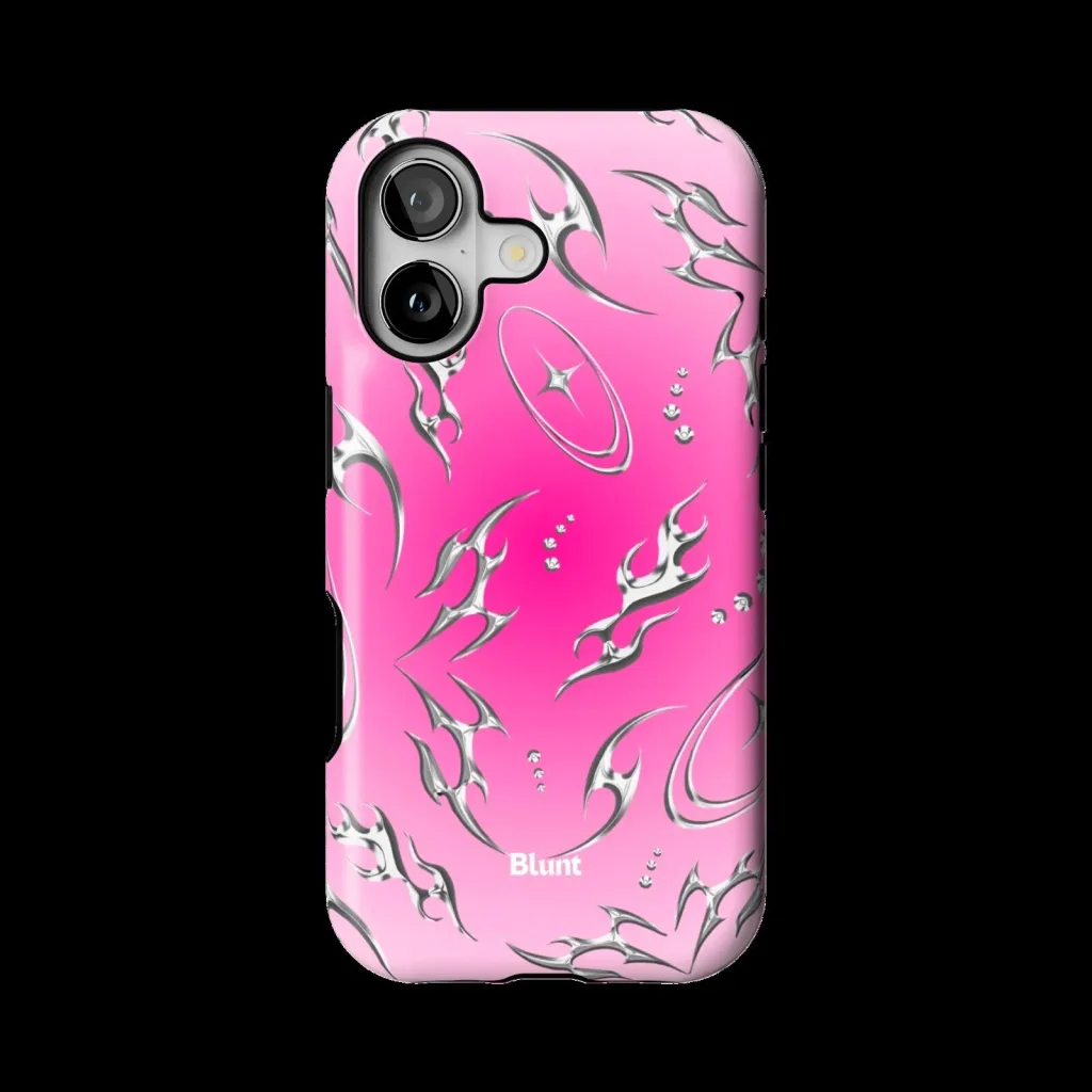 Pink Cyber Y2K Aesthetic Chrome Tribal Tattoo iPhone Case Pink Cyber Y2K Aesthetic Chrome Tribal Tattoo iPhone Case